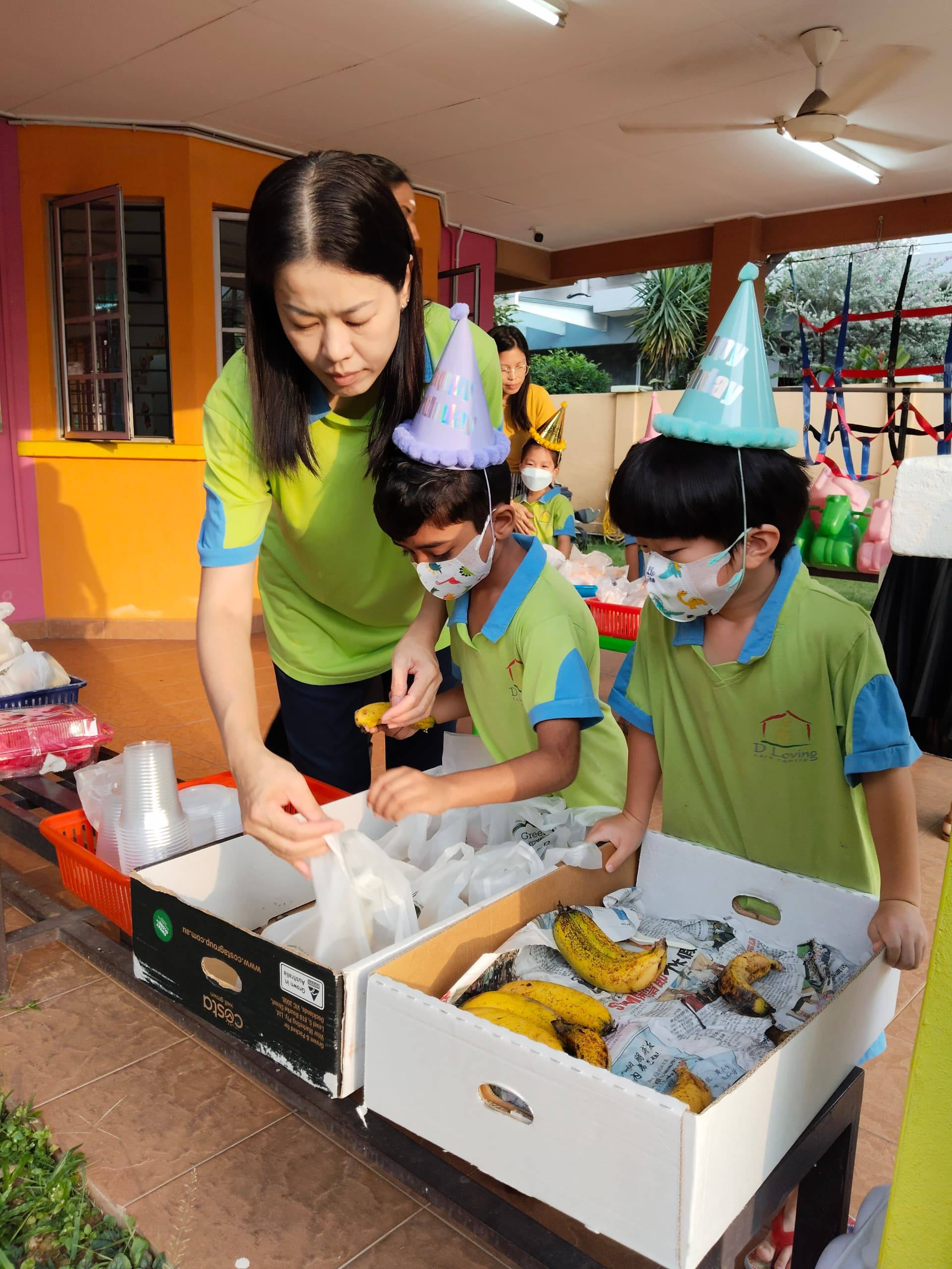 D Loving children preparing an early-morning breakfast for their parents