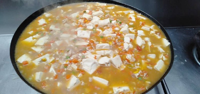 Home-cooked tofu and vegetable dish